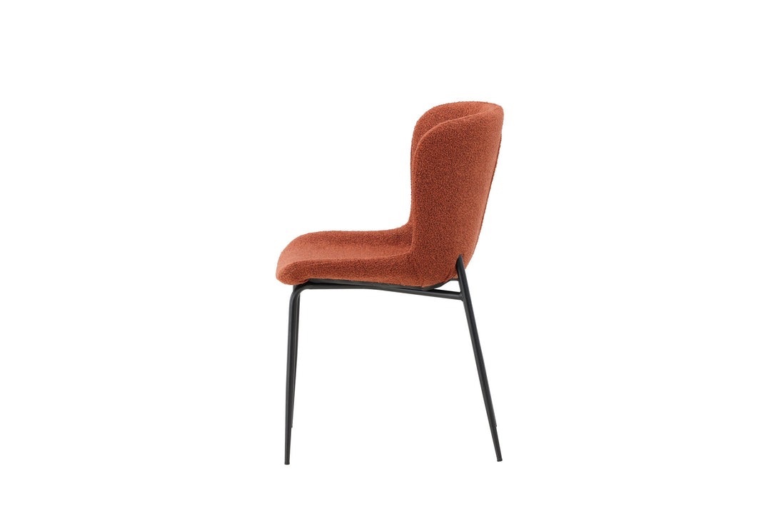 Venture Home Modesto Dining Chair 2-pack - Black Legs / Roasty Boucle