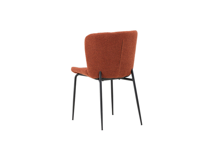 Venture Home Modesto Dining Chair 2-pack - Black Legs / Roasty Boucle