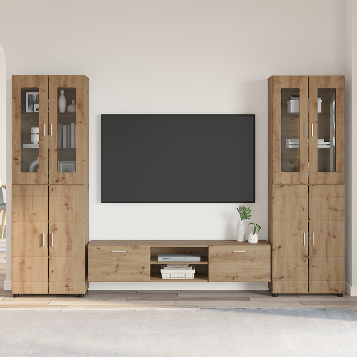 TV-møbelsæt med dør FLORIN 3 pcs Artisan Egetræ Konstrueret træ
