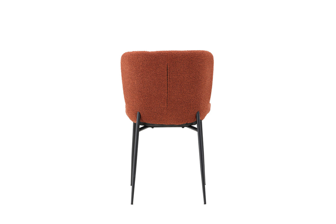 Venture Home Modesto Dining Chair 2-pack - Black Legs / Roasty Boucle