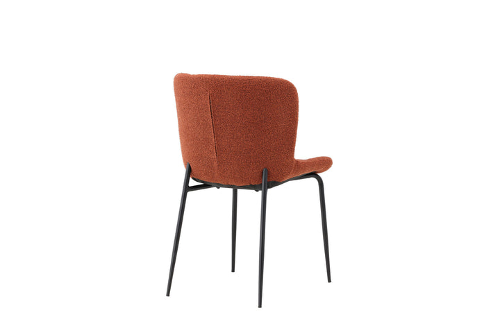 Venture Home Modesto Dining Chair 2-pack - Black Legs / Roasty Boucle