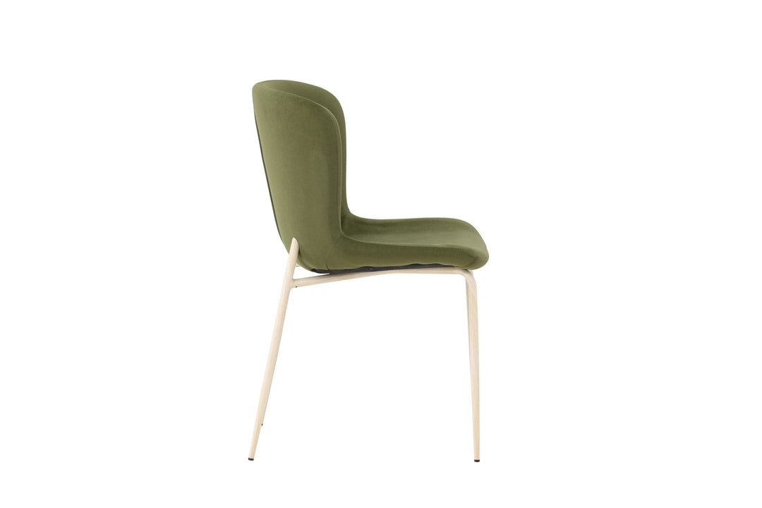 Venture Home Modesto Dining Chair 2-pack - Whitewash Legs / Olive Green Velvet