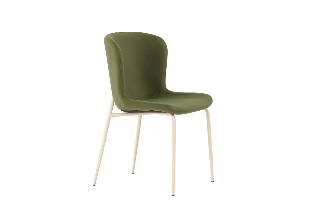 Venture Home Modesto Dining Chair 2-pack - Whitewash Legs / Olive Green Velvet