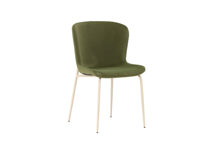Venture Home Modesto Dining Chair 2-pack - Whitewash Legs / Olive Green Velvet