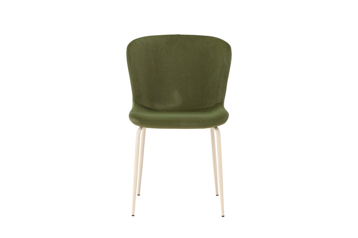 Venture Home Modesto Dining Chair 2-pack - Whitewash Legs / Olive Green Velvet