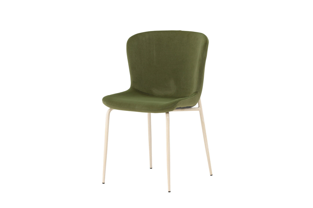 Venture Home Modesto Dining Chair 2-pack - Whitewash Legs / Olive Green Velvet