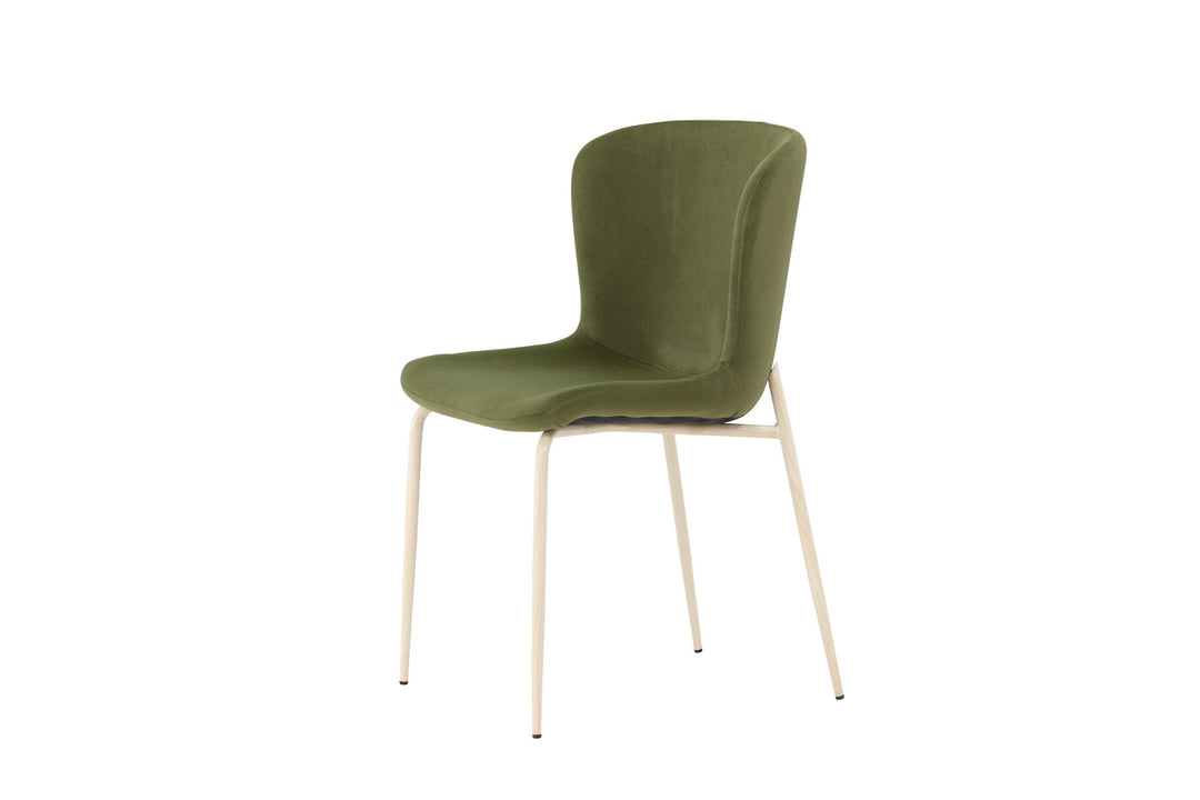 Venture Home Modesto Dining Chair 2-pack - Whitewash Legs / Olive Green Velvet