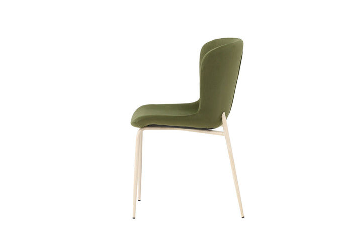 Venture Home Modesto Dining Chair 2-pack - Whitewash Legs / Olive Green Velvet