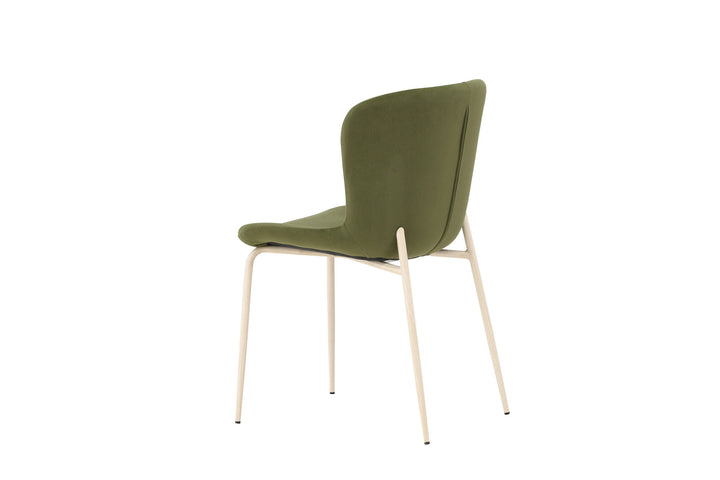 Venture Home Modesto Dining Chair 2-pack - Whitewash Legs / Olive Green Velvet