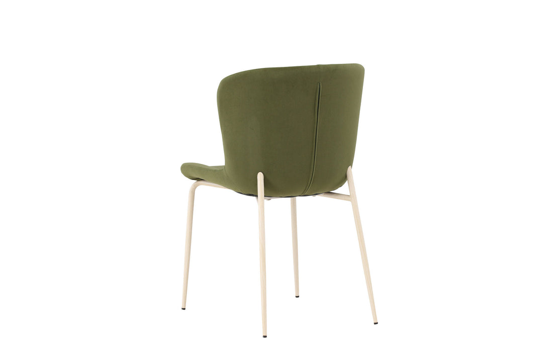 Venture Home Modesto Dining Chair 2-pack - Whitewash Legs / Olive Green Velvet