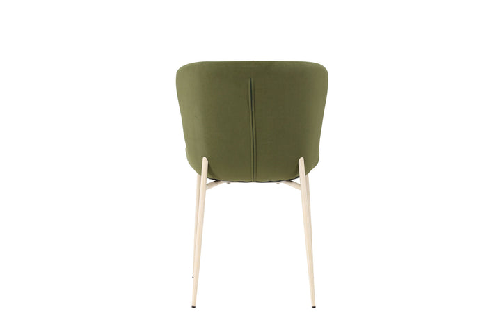 Venture Home Modesto Dining Chair 2-pack - Whitewash Legs / Olive Green Velvet