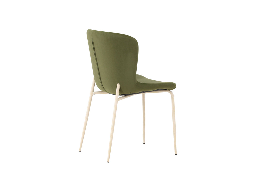 Venture Home Modesto Dining Chair 2-pack - Whitewash Legs / Olive Green Velvet