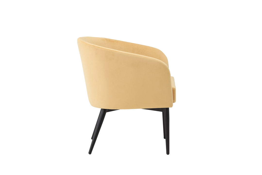 Venture Home Fluffy Arm Chair - Black Legs / Yellow Velvet