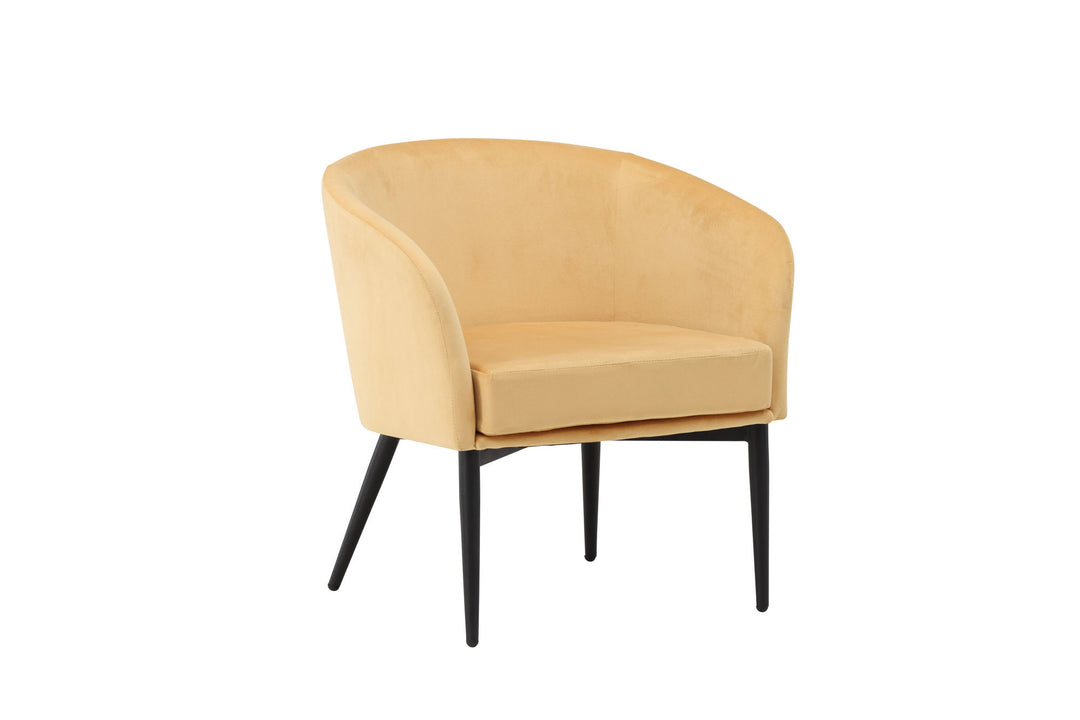Venture Home Fluffy Arm Chair - Black Legs / Yellow Velvet