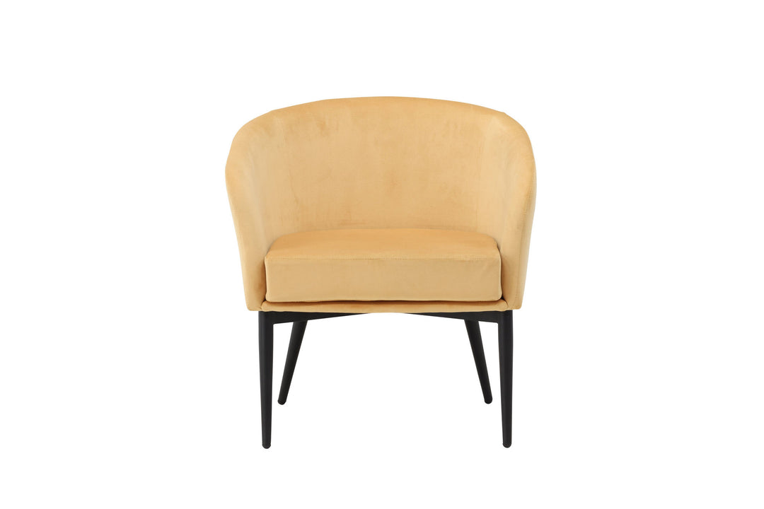 Venture Home Fluffy Arm Chair - Black Legs / Yellow Velvet