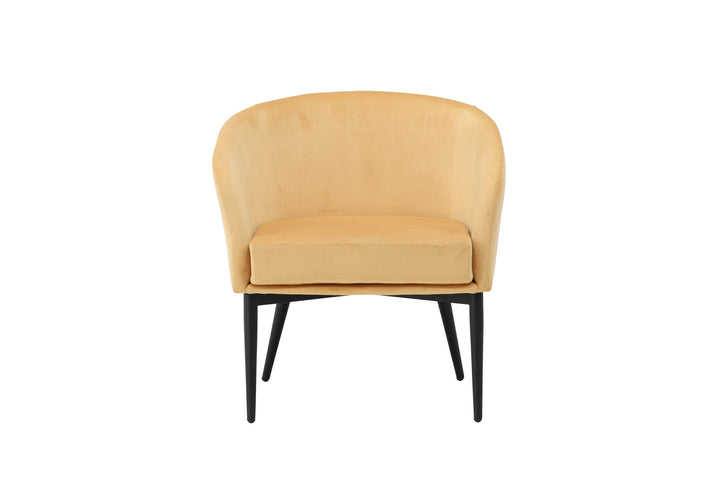 Venture Home Fluffy Arm Chair - Black Legs / Yellow Velvet
