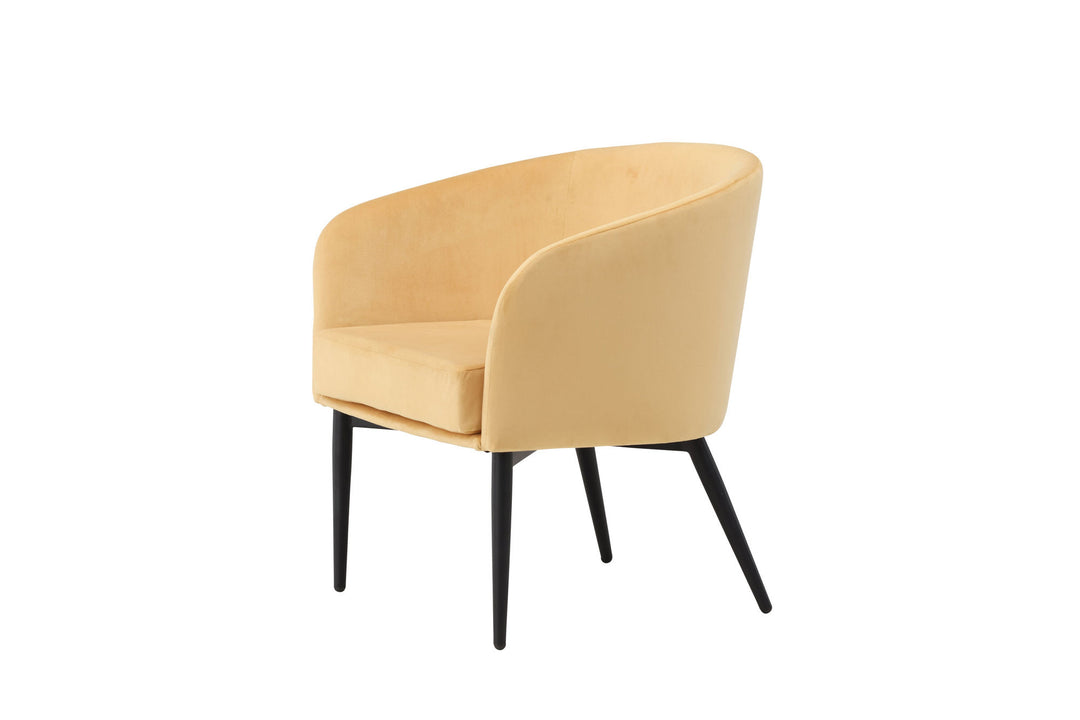 Venture Home Fluffy Arm Chair - Black Legs / Yellow Velvet