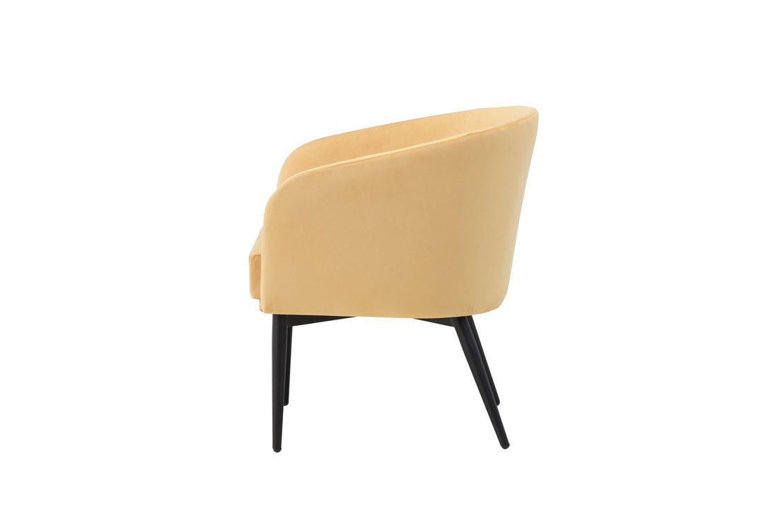 Venture Home Fluffy Arm Chair - Black Legs / Yellow Velvet