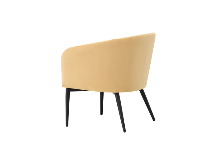 Venture Home Fluffy Arm Chair - Black Legs / Yellow Velvet