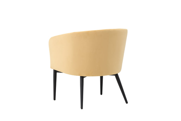 Venture Home Fluffy Arm Chair - Black Legs / Yellow Velvet