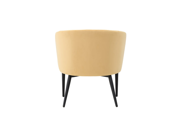 Venture Home Fluffy Arm Chair - Black Legs / Yellow Velvet