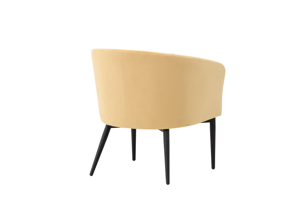 Venture Home Fluffy Arm Chair - Black Legs / Yellow Velvet