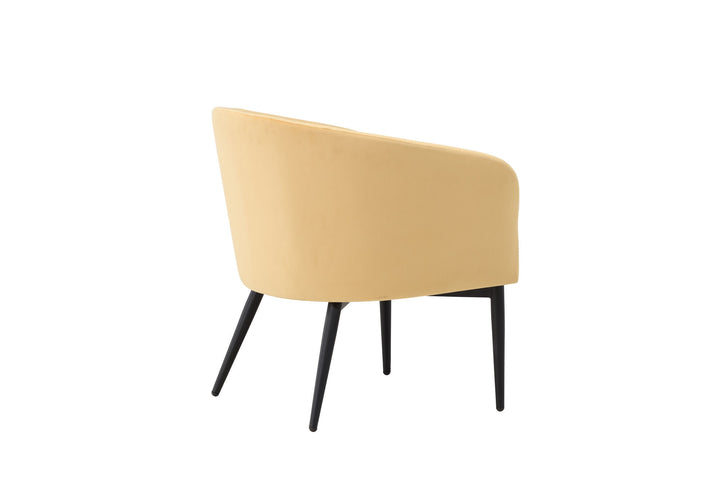 Venture Home Fluffy Arm Chair - Black Legs / Yellow Velvet
