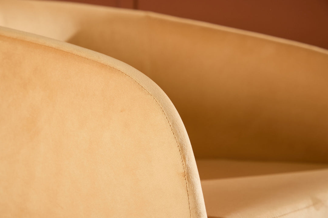 Venture Home Fluffy Arm Chair - Black Legs / Yellow Velvet