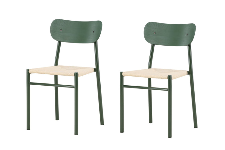 Venture Home Polly Dining Chair 2-pack - Green Legs / Nature Rope