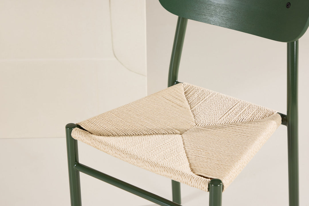 Venture Home Polly Dining Chair 2-pack - Green Legs / Nature Rope