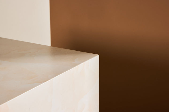 Venture Home York High Sofa Table - Light Yellow / Marble Look MDF