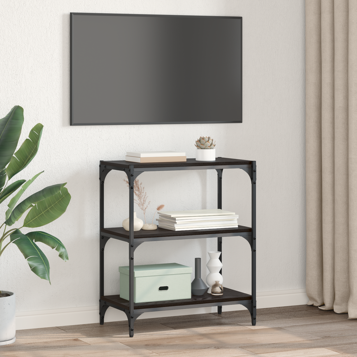 Bogskab Sort eg 60 x 33 x 70,5 cm Ingeniørt træ og jern