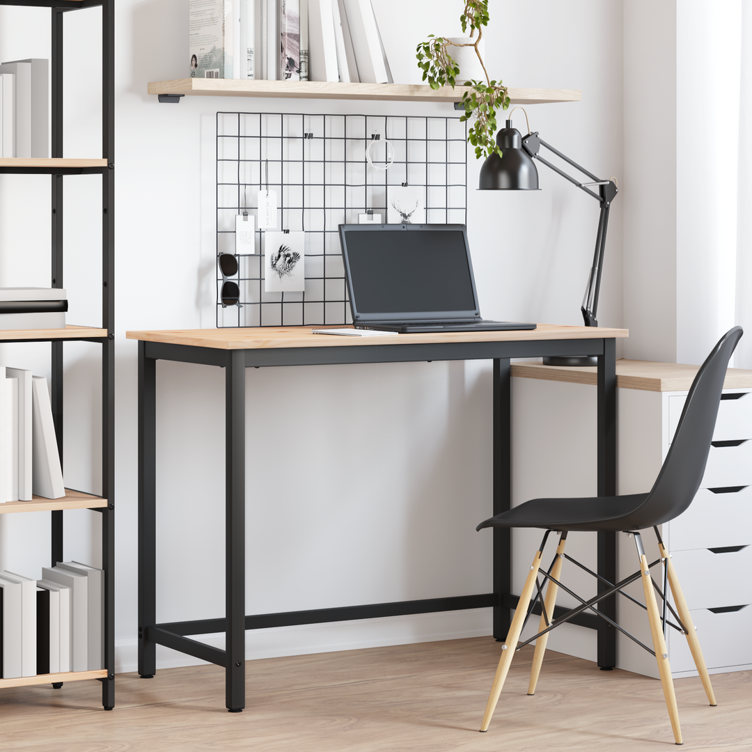 bord Naturfarvet 100 x 50 x 77 cm Ingeniørtræ og stål