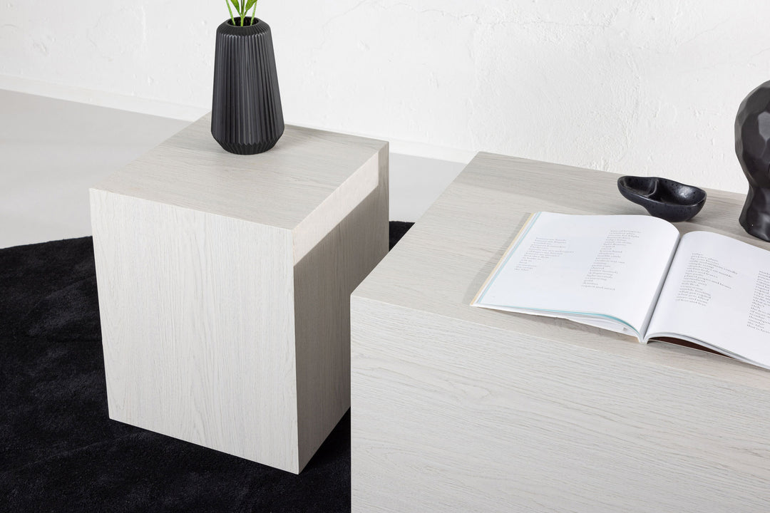 Venture Home York High Sofa table  - Whitewash / Whitewash MDF +York Low Sofa table  - Whitewash / Whitewash MDF _1