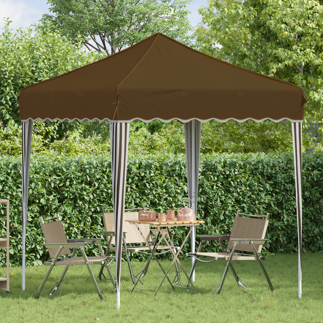 Pop-up Festtelt 195 x 195 x 245 cm Gråbrun Oxford stof