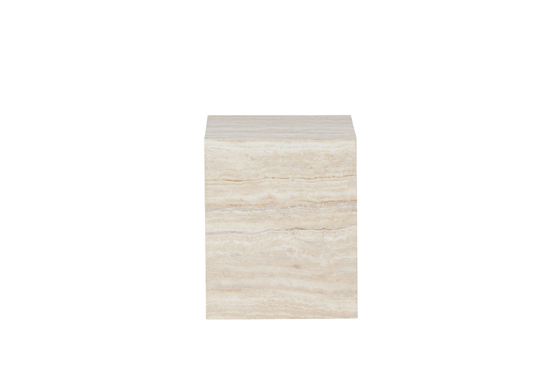 Venture Home York Side Table 30x35x25 cm - Travertine Look