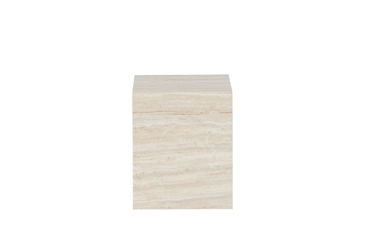 Venture Home York Side Table 30x35x25 cm - Travertine Look