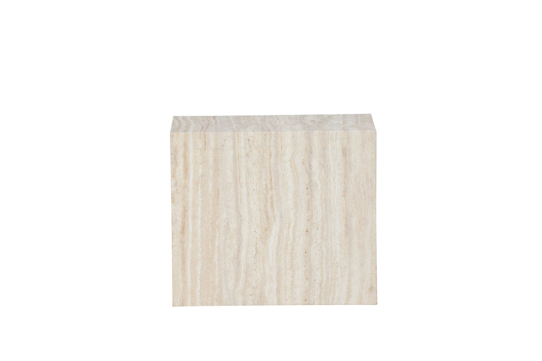Venture Home York Side Table 30x35x25 cm - Travertine Look