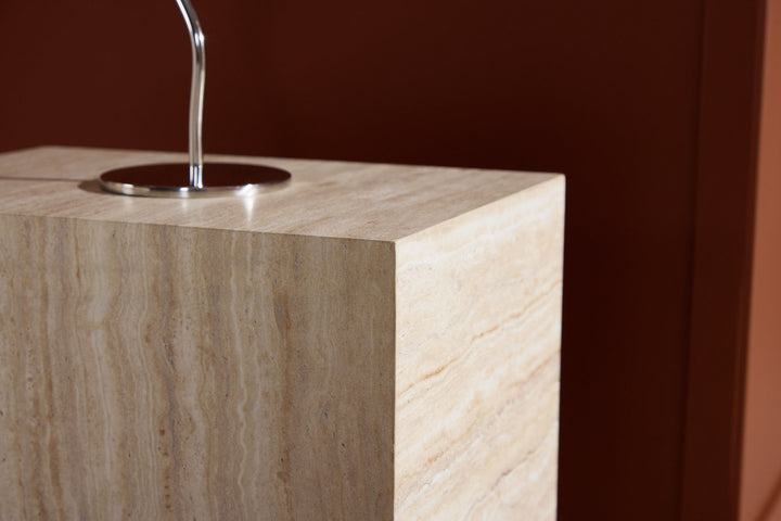 Venture Home York Side Table 30x35x25 cm - Travertine Look