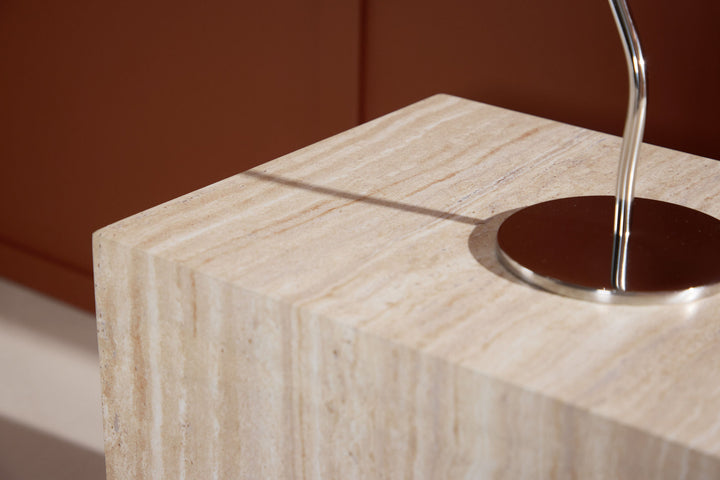 Venture Home York Side Table 30x35x25 cm - Travertine Look