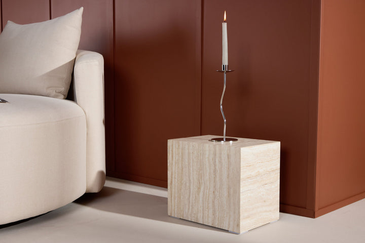 Venture Home York Side Table 30x35x25 cm - Travertine Look
