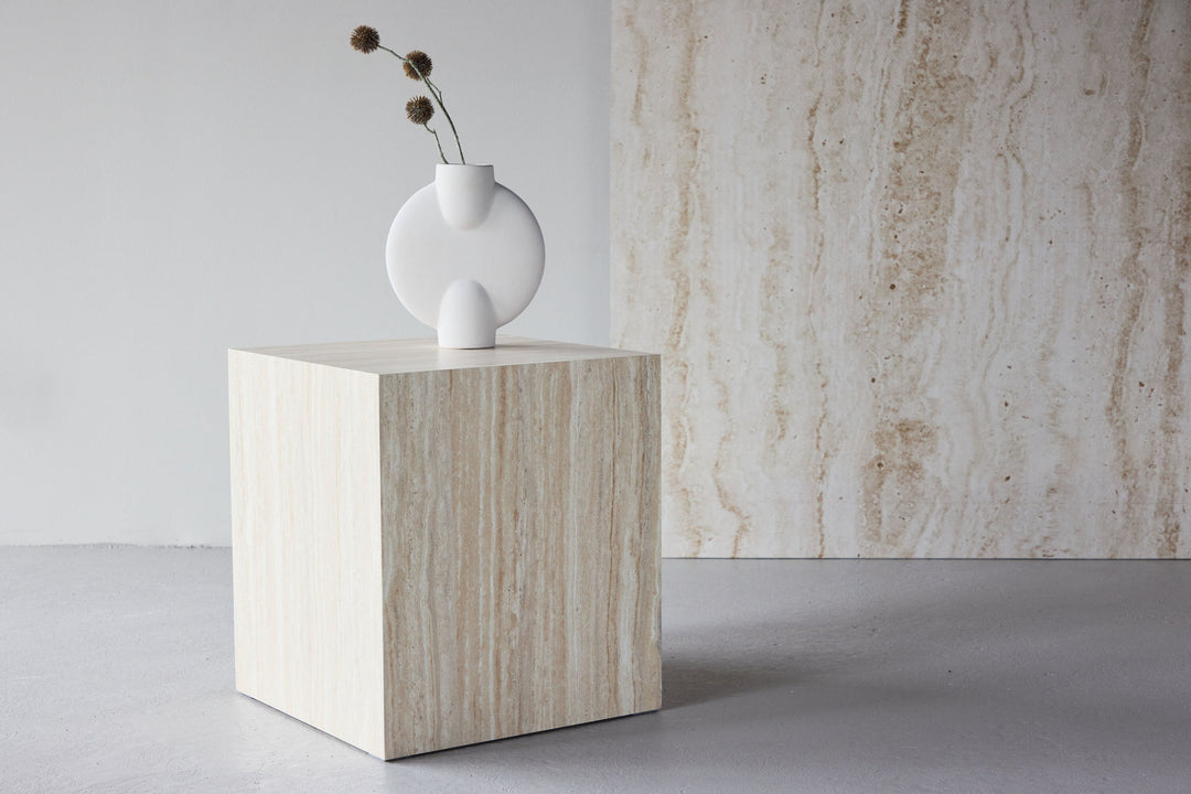 Venture Home York Sofa Table 45x40x40 cm - Travertine Look