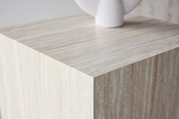 Venture Home York Sofa Table 45x40x40 cm - Travertine Look