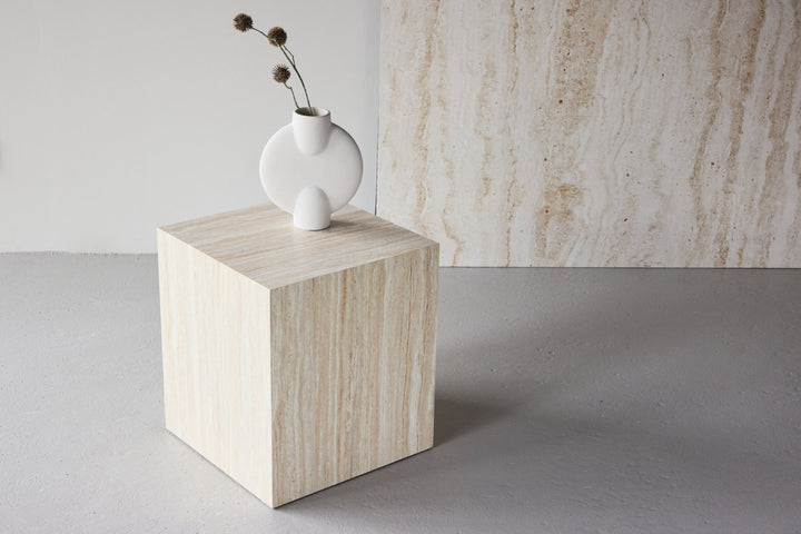Venture Home York Sofa Table 45x40x40 cm - Travertine Look