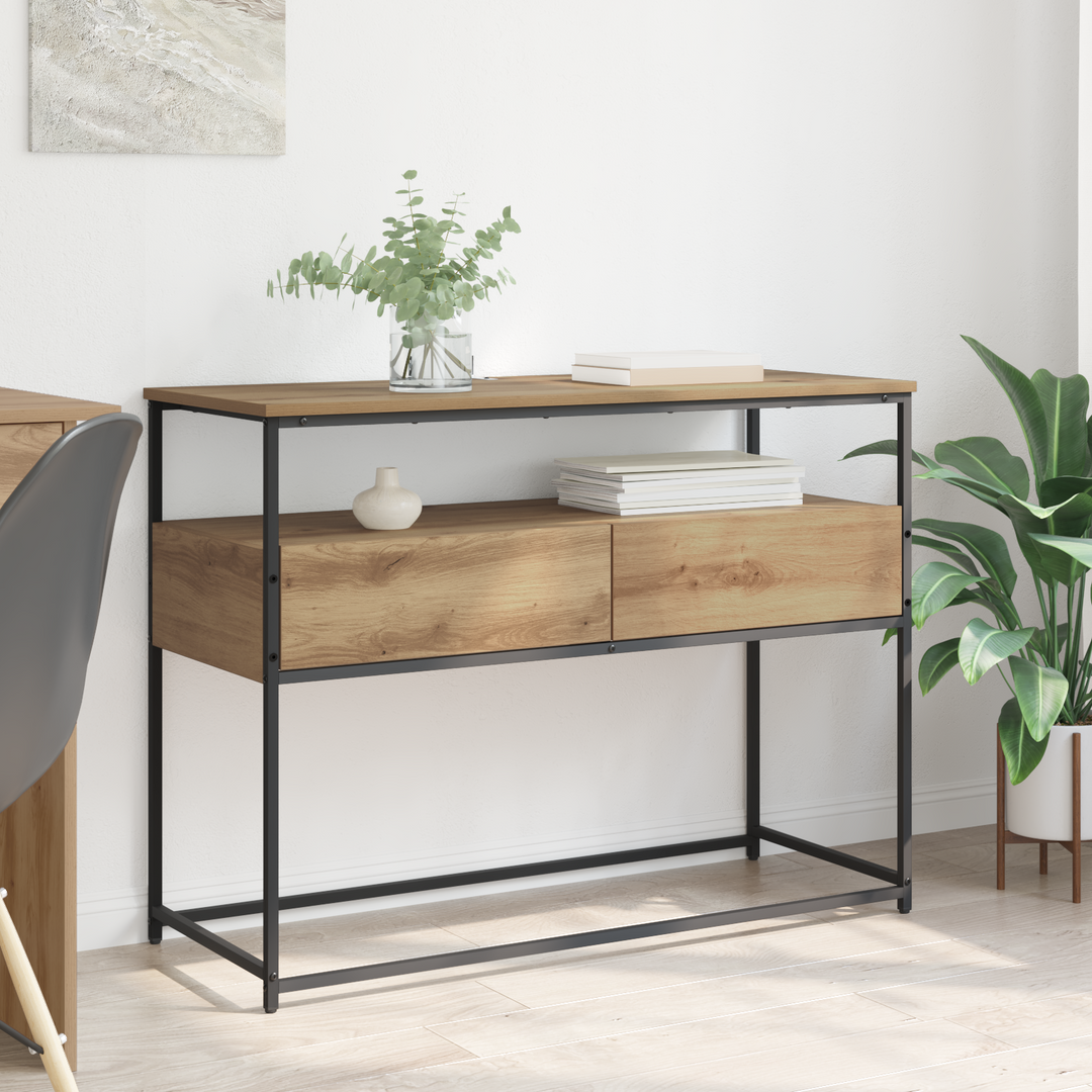 Konsolbord Artisan Egetræ 100 x 40 x 75 cm Konstrueret træ
