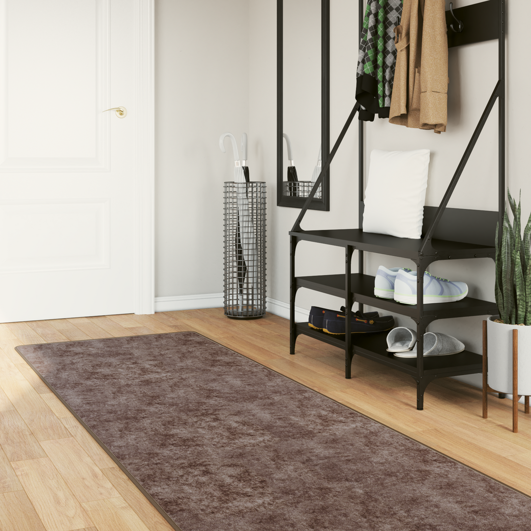 Tæppe Runner MARSA Grå 100 x 350 cm Polyester og PVC