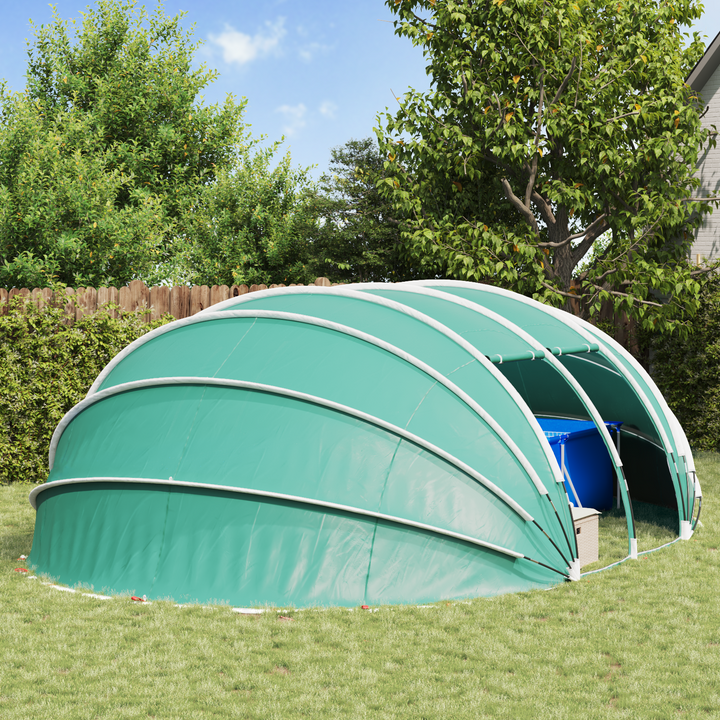 Pooltelt Dome 640 x 432 x 205 cm Havgrøn