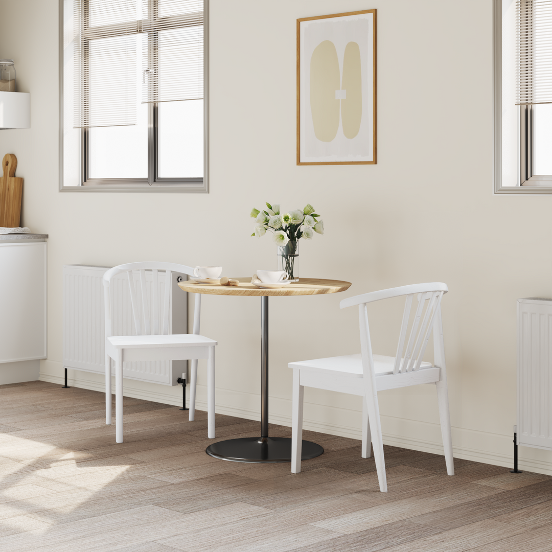 Spisestuestol 2 pcs Hvid Solid gummitræ
