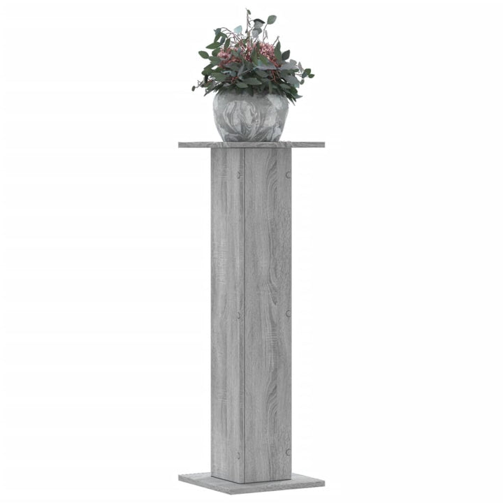plantestativer 2 stk. 30x30x95 cm konstrueret træ grå sonoma-eg