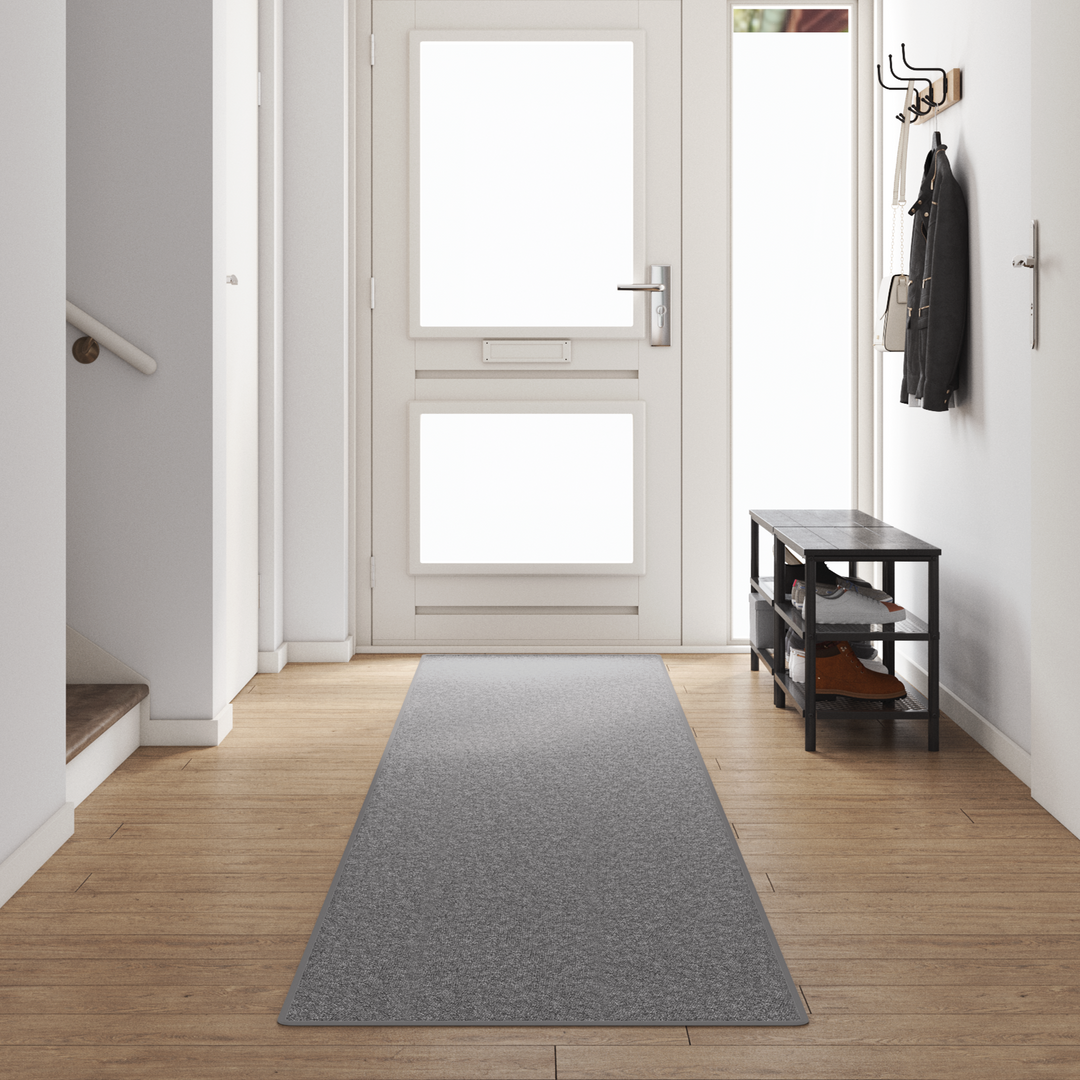 Tæppe Runner Lysegrå 80 x 500 cm 100% Polypropylen